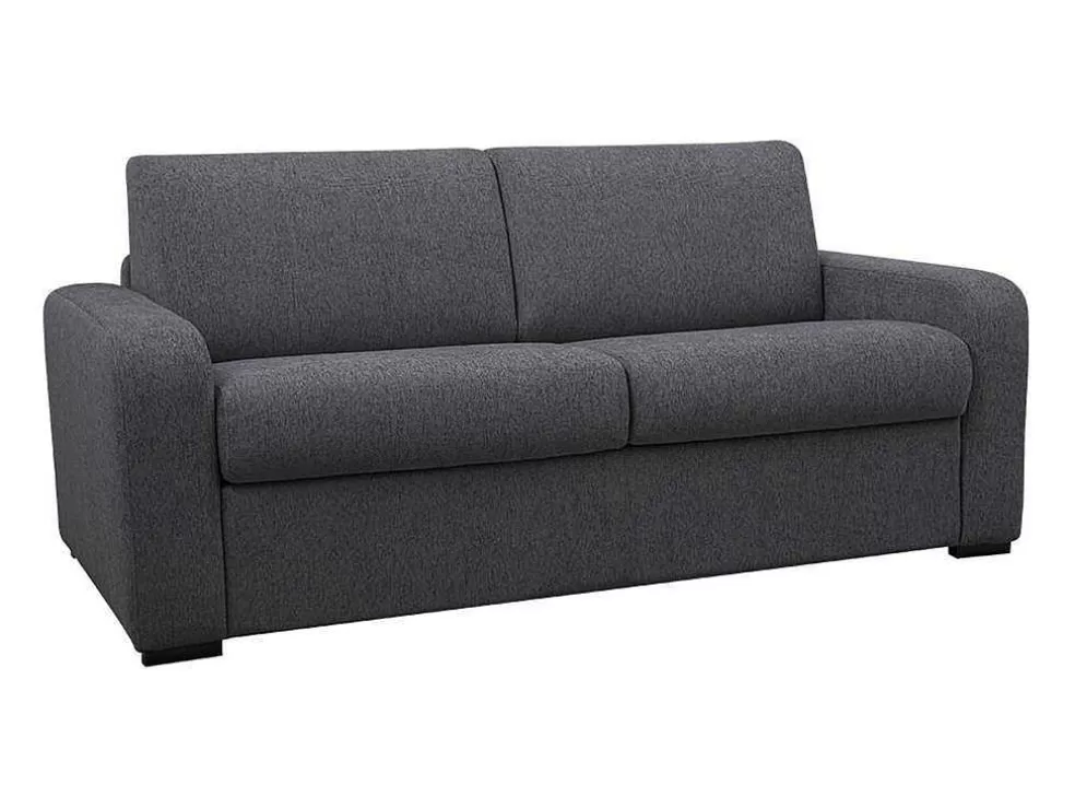 Sale 3-Zits Express Slaapbank Van Antraciete Stof - Matras 14 Cm - Bevis Slaapbank Met Matras