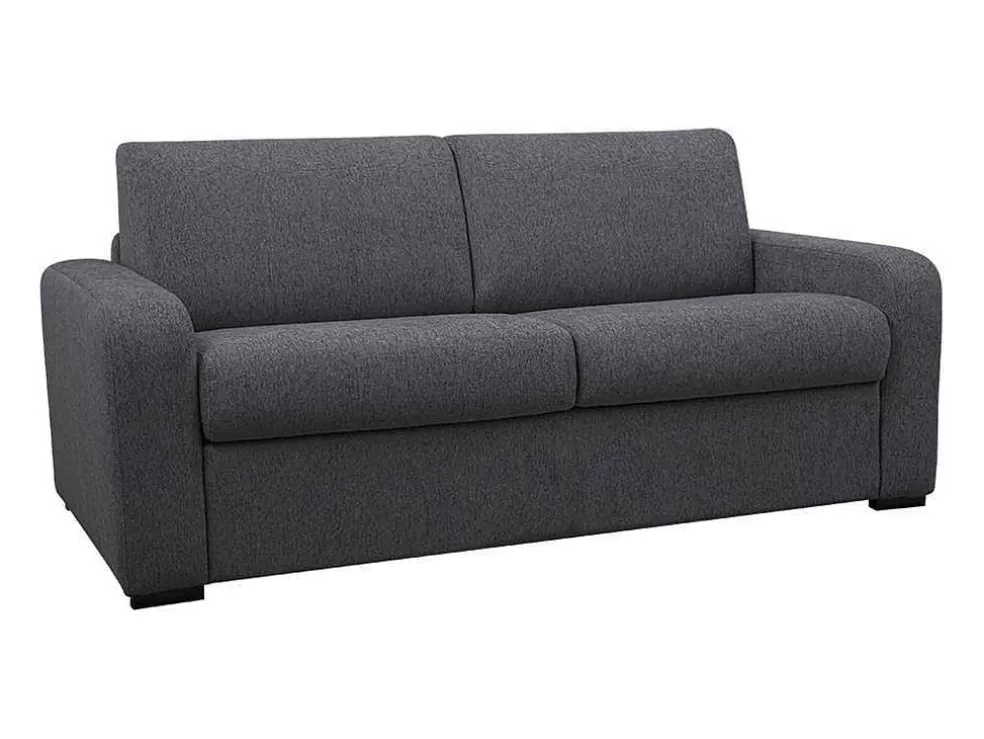 New 3-Zits Express Slaapbank Van Antraciete Stof - Matras 18 Cm - Bevis Slaapbank Met Matras