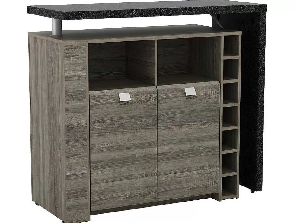 Outlet Barmeubel Meteorite - 2 Deuren & 2 Nissen - Mdf Blad Met Granieteffect Barmeubel