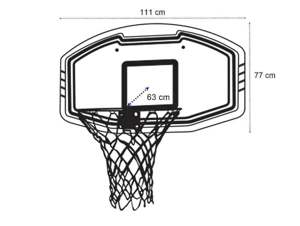 New Basketbalnet Voor Aan De Muur, Wit - B111 X H77 Cm - Bemidji Spel Voor Buiten