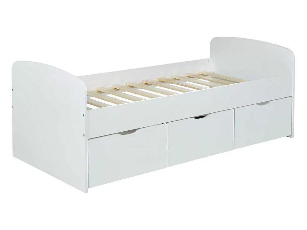 Sale Bed Louane Met 2 Lades En 1 Opbergruimte - 90 X 190 Cm - Wit Kinderbed