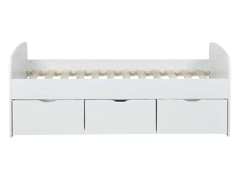 Sale Bed Louane Met 2 Lades En 1 Opbergruimte - 90 X 190 Cm - Wit Kinderbed