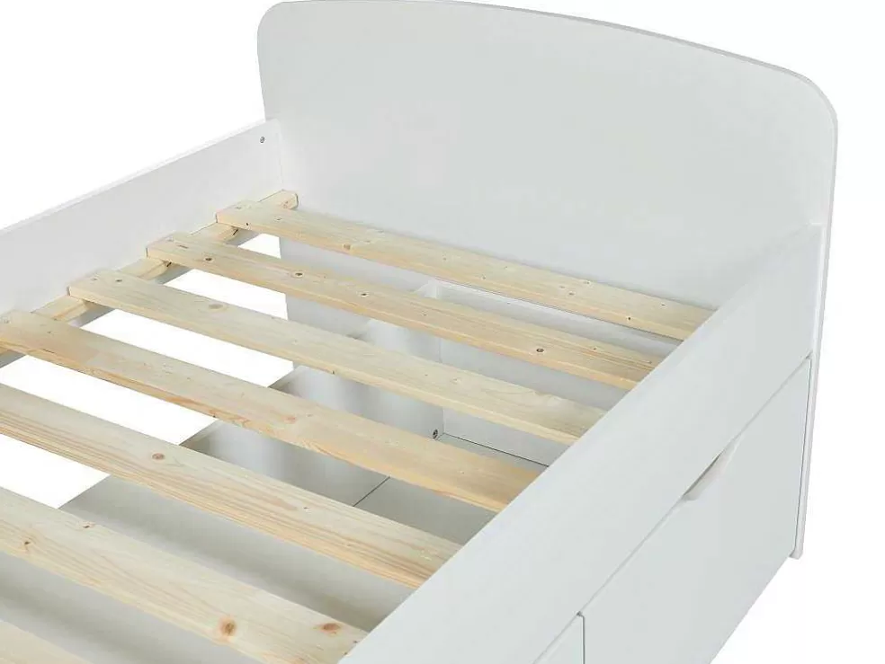 Sale Bed Louane Met 2 Lades En 1 Opbergruimte - 90 X 190 Cm - Wit Kinderbed