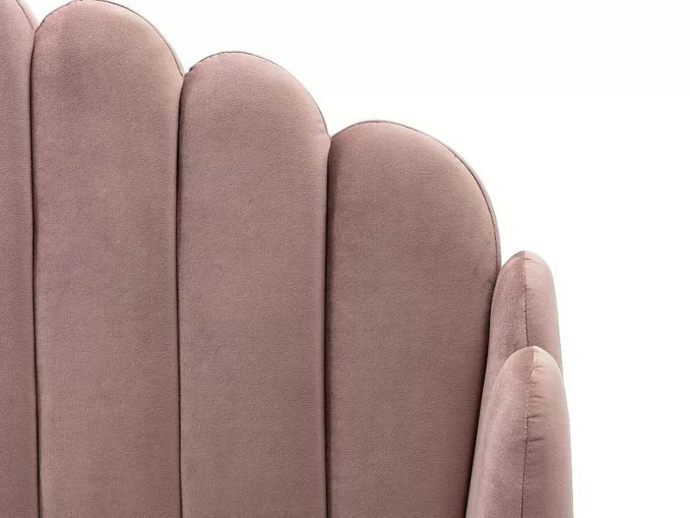Outlet Bed Met Glooiend Hoofdeinde - 140 X 190 Cm - Fluweel - Oud Roze - Sagali Tweepersoonsbed