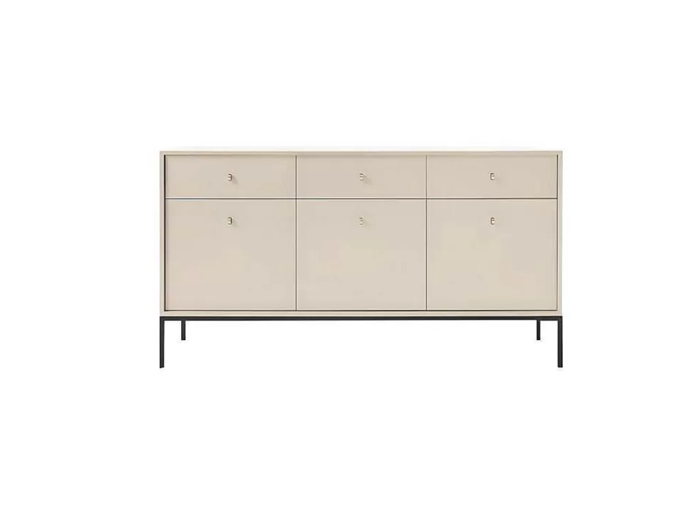 Store Buffetkast - 3 Laden En 3 Deuren - Beige - Bogdan Buffetkast