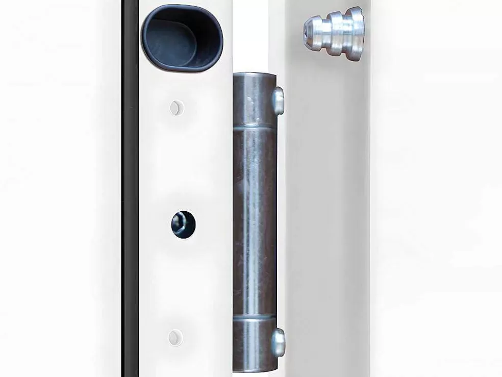 Online Deur Van Geglazuurd Staal En Inox H.207 X B.100 Cm Antraciet - Rechts Duwen - Trofa Voordeur