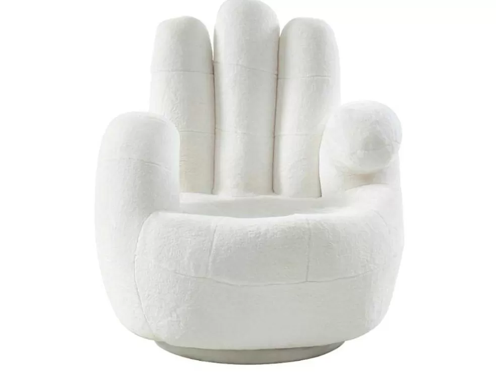Shop Draaiende Fauteuil Van Imitatiebont Catchy - Wit Handstoel