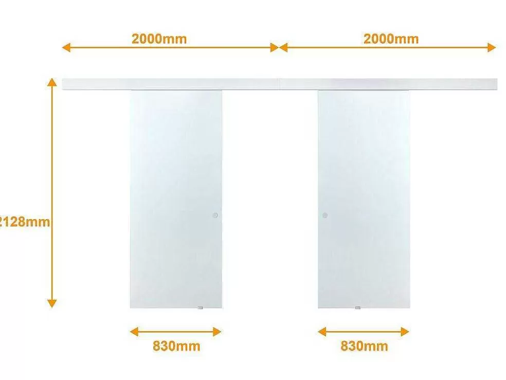 Online Dubbele Schuifdeur In Opbouw - H205 X L166 Cm - Gehard Glas - Alina Schuifdeur