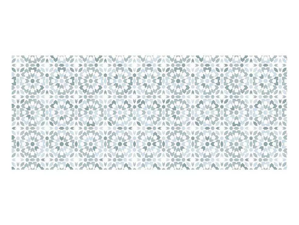 Discount Gangtapijt Van Vinyl Met Cementtegeleffect - 66 X 160 Cm - Blauw En Wit - Princy Gangtapijt