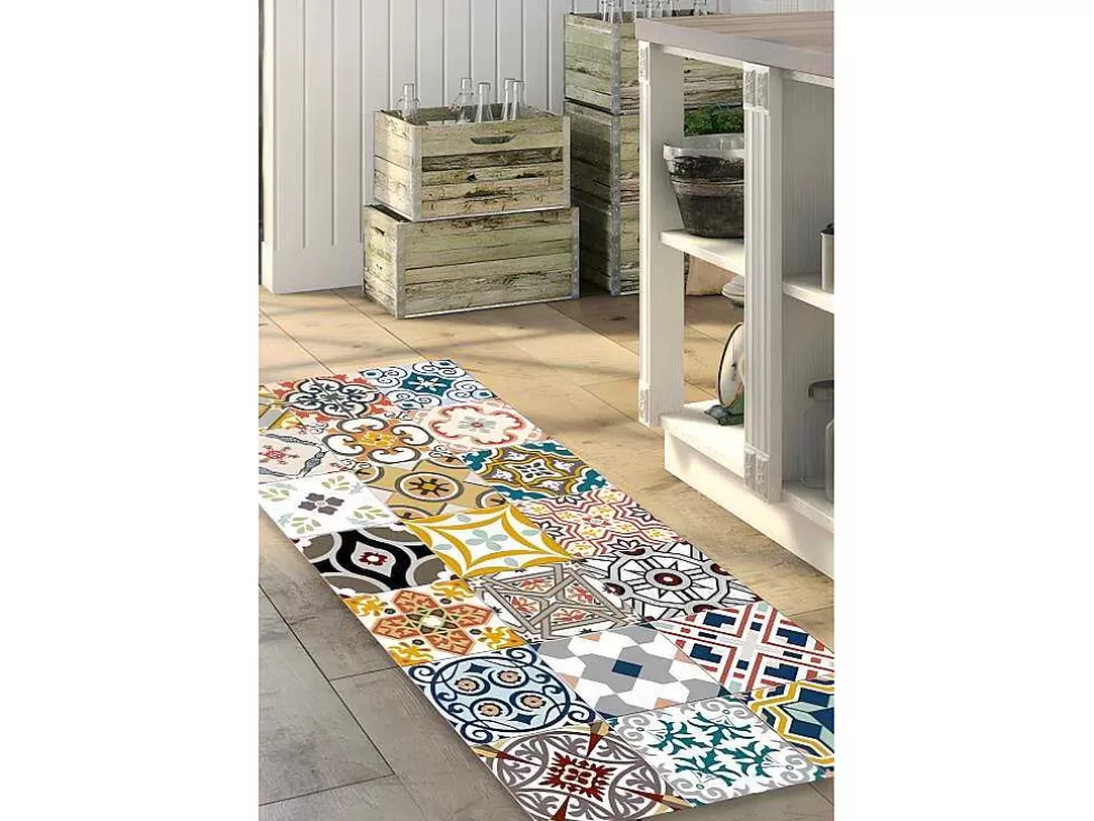 Discount Gangtapijt Van Vinyl Met Vloertegelmotief Rica - 66 X 160 Cm - Meerkleurig Gangtapijt
