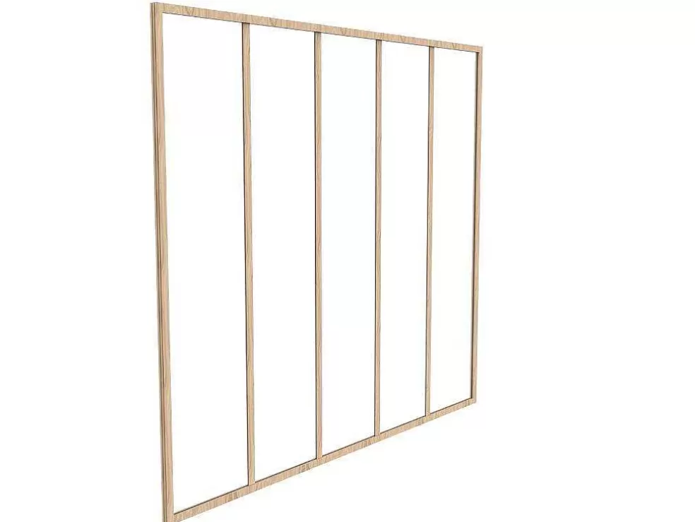 Outlet Glazen Binnenraam Van Gepoederlakt Aluminium 180 X 130 Cm Lichte Houtkleur Bayview Glazen Binnenraam