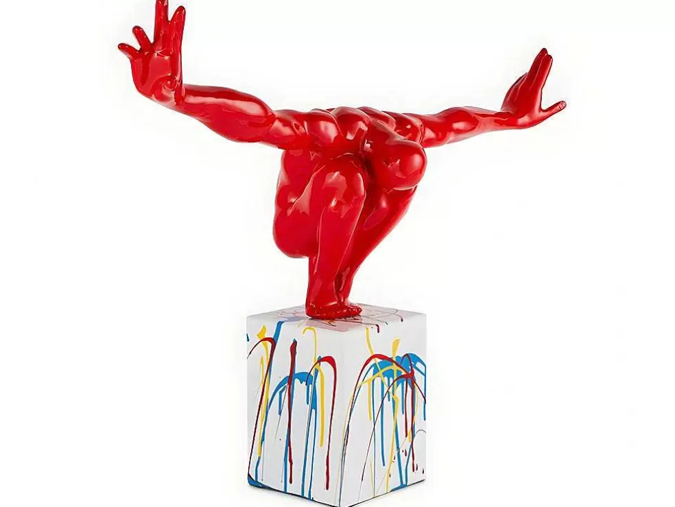 Online Groot Beeld Soledad Ii Van Hars - L.73 X H.57 Cm - Rood Standbeeld