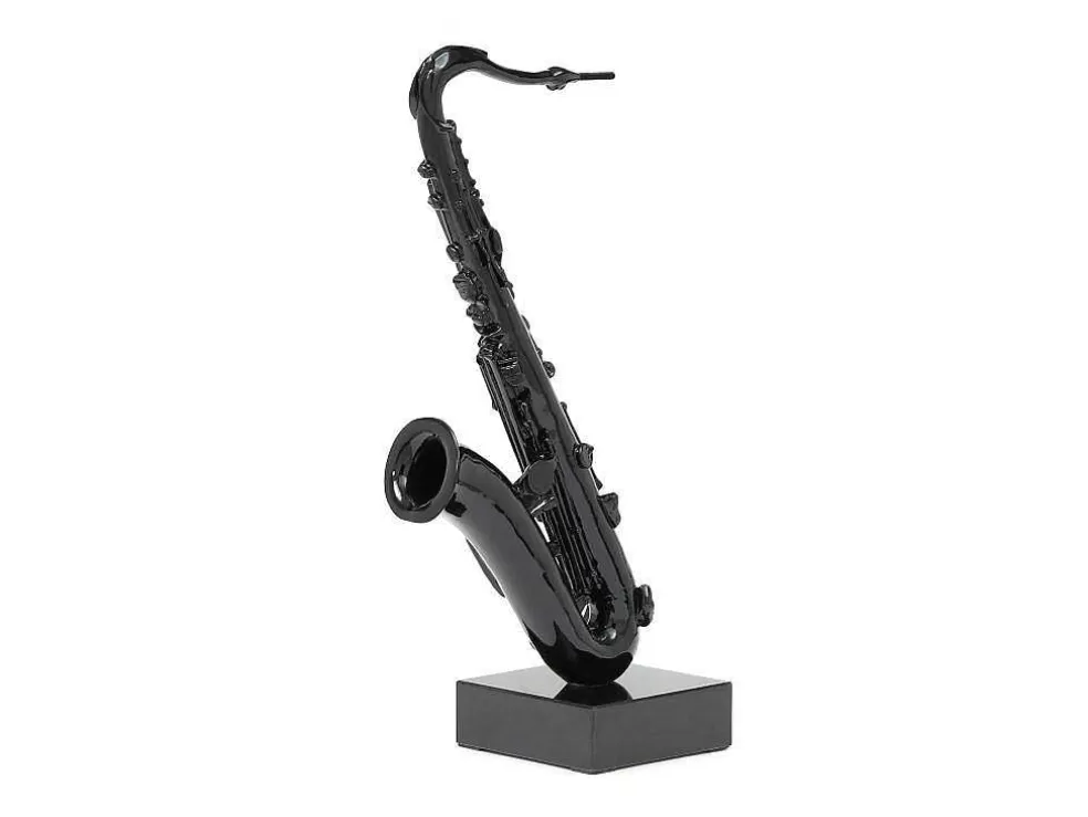 Online Groot Saxofoonstandbeeld Van Hars L29 X B16 X H62 Cm Zwart Musania Standbeeld