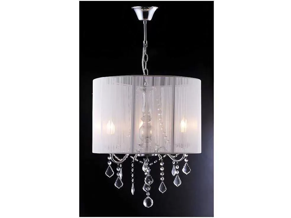 New Hanglamp Toscani Van Witte Draden - H 100Cm - Passementstrookje Van Kristal Hanglamp