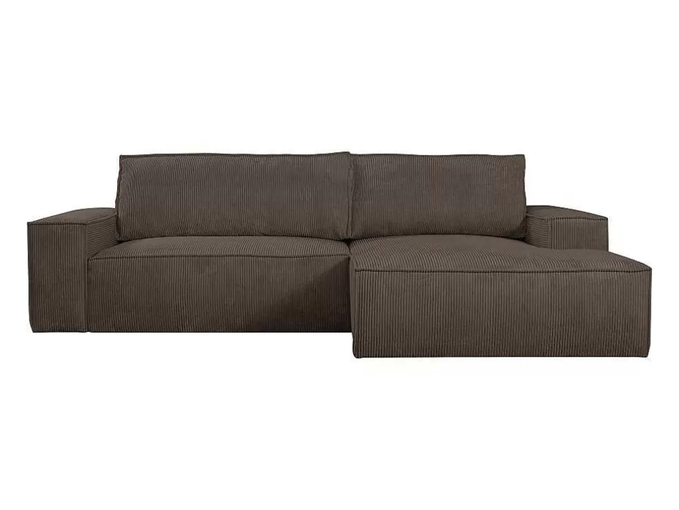Hot Hoekslaapbank Amelia Van Pascal Morabito - Ribfluweel - Bruin - Hoek Rechts Hoekbank