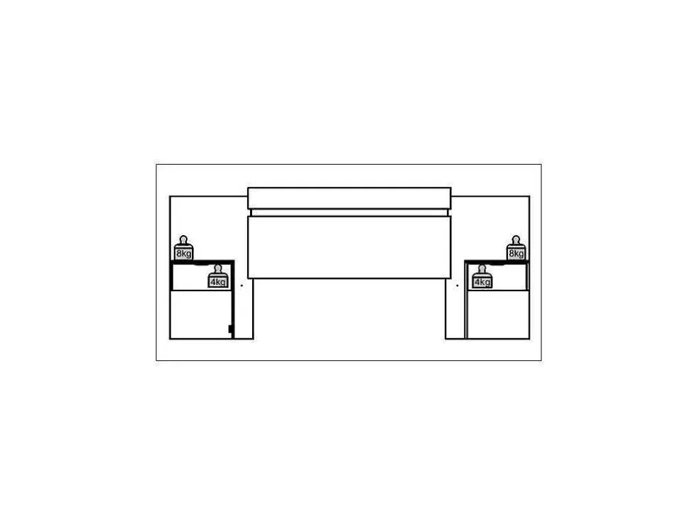 Outlet Hoofdeinde Met Nachtkastjes - Uitbreidbaar - 140 /160 Cm - Naturel En Zwart - Parati Hoofdeinde En Brugkast