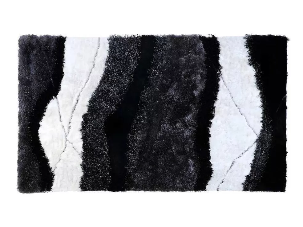 Fashion Hoogpolig Tapijt Ecume - Hand Getuft - Zwart En Wit - 200 X 290 Cm Aanbiedingen: Woonaccessoires