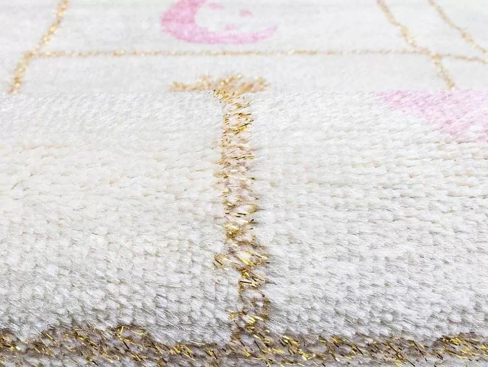 Hot Kindertapijt Hinkelbaan Funny - Polypropyleen - 100 X 150 Cm - Beige En Roze Kindervloerkleed