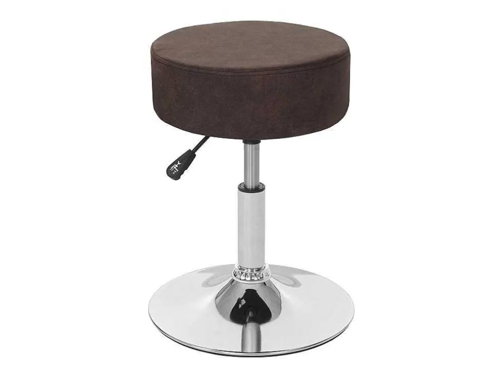 Clearance Mcw-C22 Kruk, Imitatie Suede, Vintage Donkerbruin Kruk