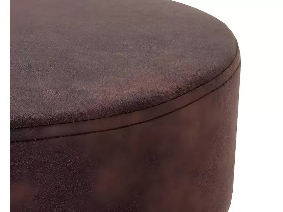 Clearance Mcw-C22 Kruk, Imitatie Suede, Vintage Donkerbruin Kruk