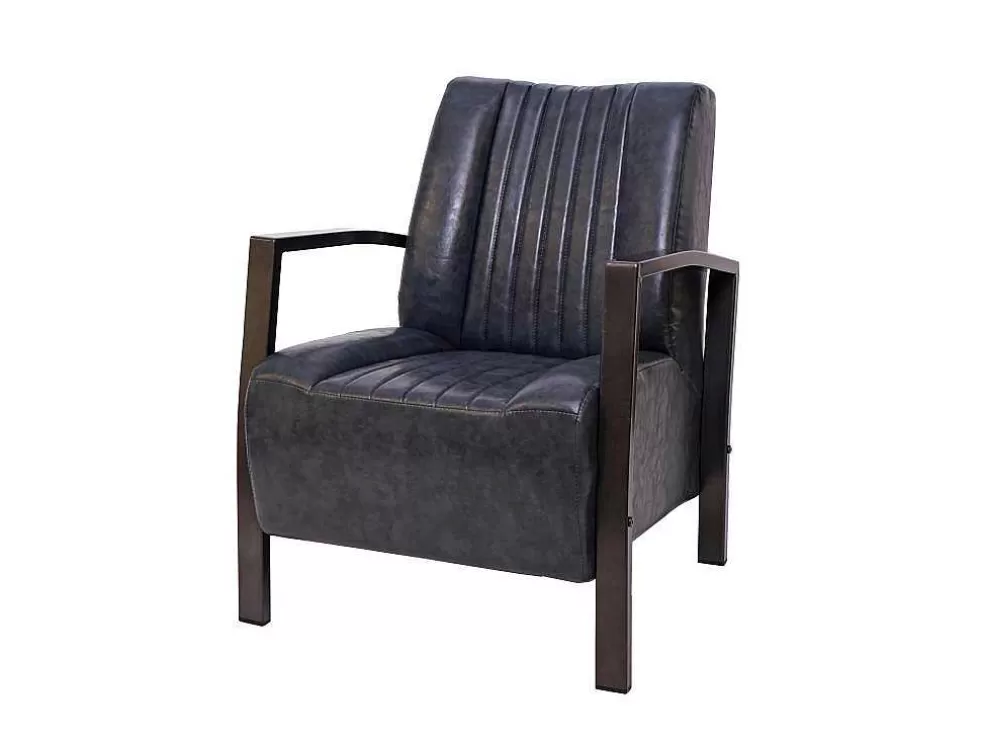 Outlet Mcw-H10 Fauteuil, Vintage Grijs Fauteuil Met Holle Rugleuning