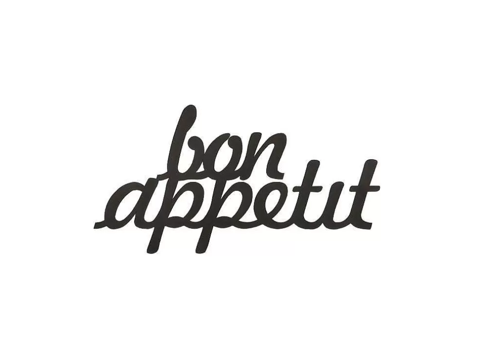 Discount Metalen Decoratie Bon Appetit, Zwart, 50X1,5X30 Cm, Decoratieve Wandplaat