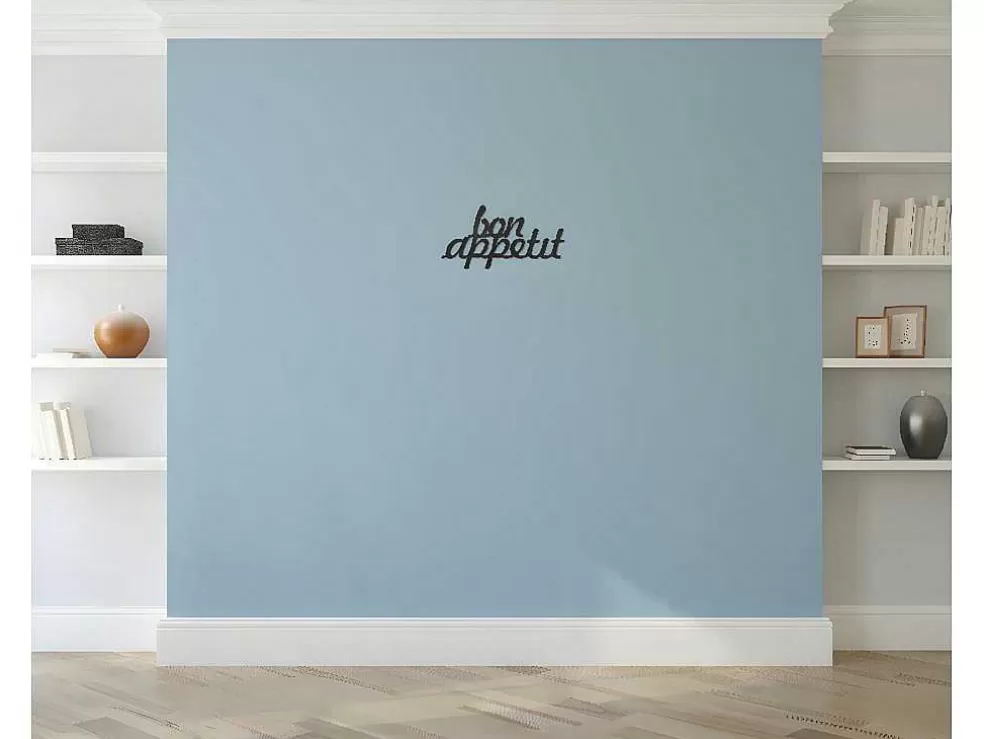 Discount Metalen Decoratie Bon Appetit, Zwart, 50X1,5X30 Cm, Decoratieve Wandplaat