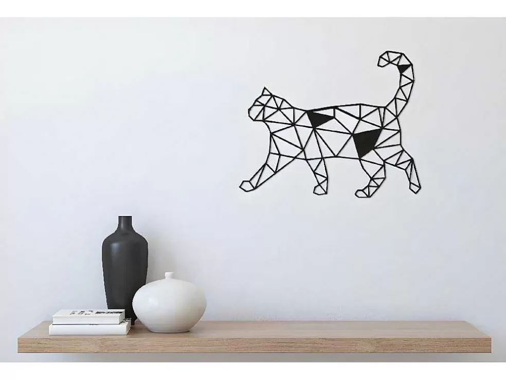 New Metalen Decoratie Katten 2, Zwart, 46X1,5X37 Cm, Decoratieve Wandplaat