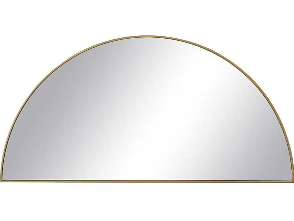New Metalen Spiegel Met Halve Cirkel Design - B.50 X H.100 Cm - Goudkleurig - Gavra Aanbiedingen: Woonaccessoires