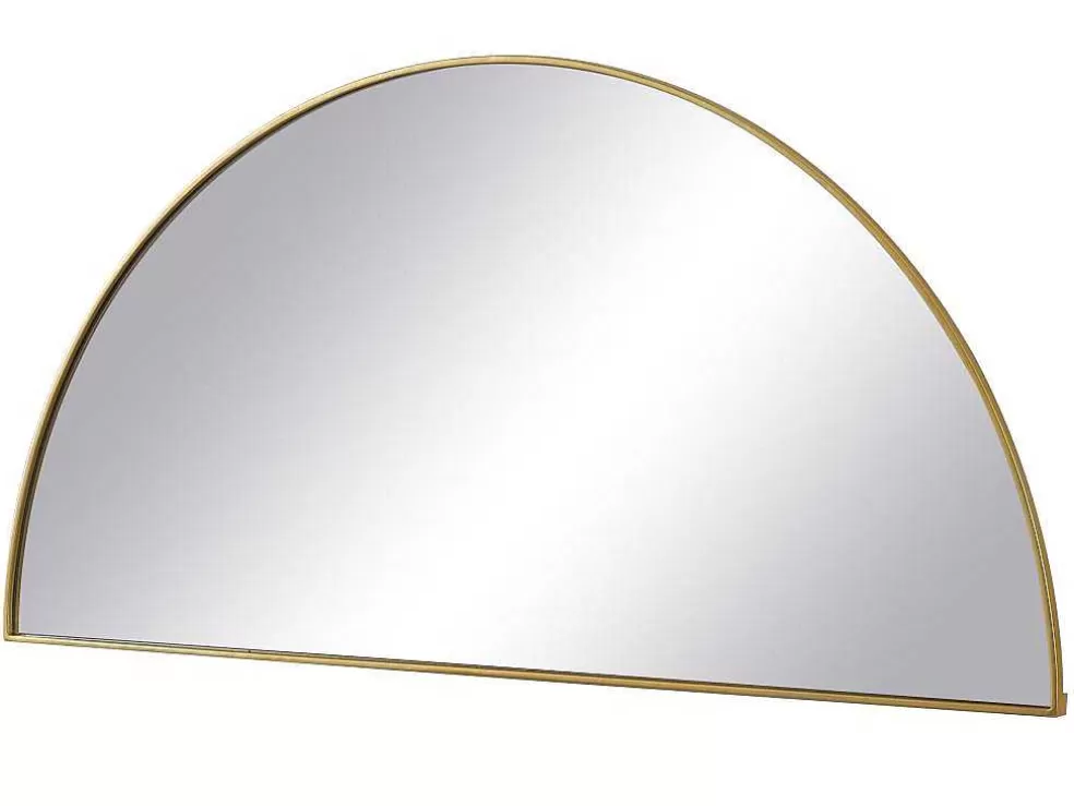 New Metalen Spiegel Met Halve Cirkel Design - B.50 X H.100 Cm - Goudkleurig - Gavra Aanbiedingen: Woonaccessoires