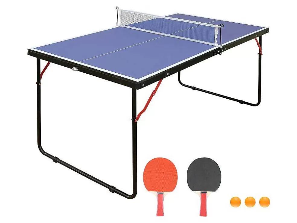 Outlet Mini-Pingpongtafel Met Batjes, Ballen En Net - L137 X D76 X H67 Cm - Denis Spel Voor Buiten