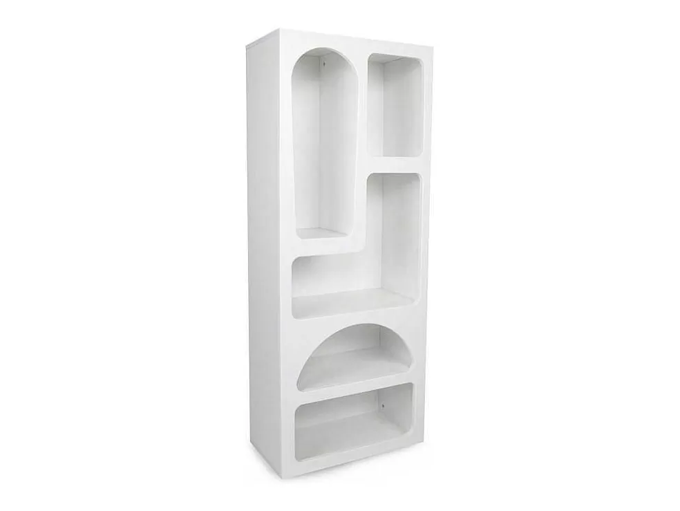 Store Rek Met 5 Nissen - Wit - Luela Boekenkast & Vitrine