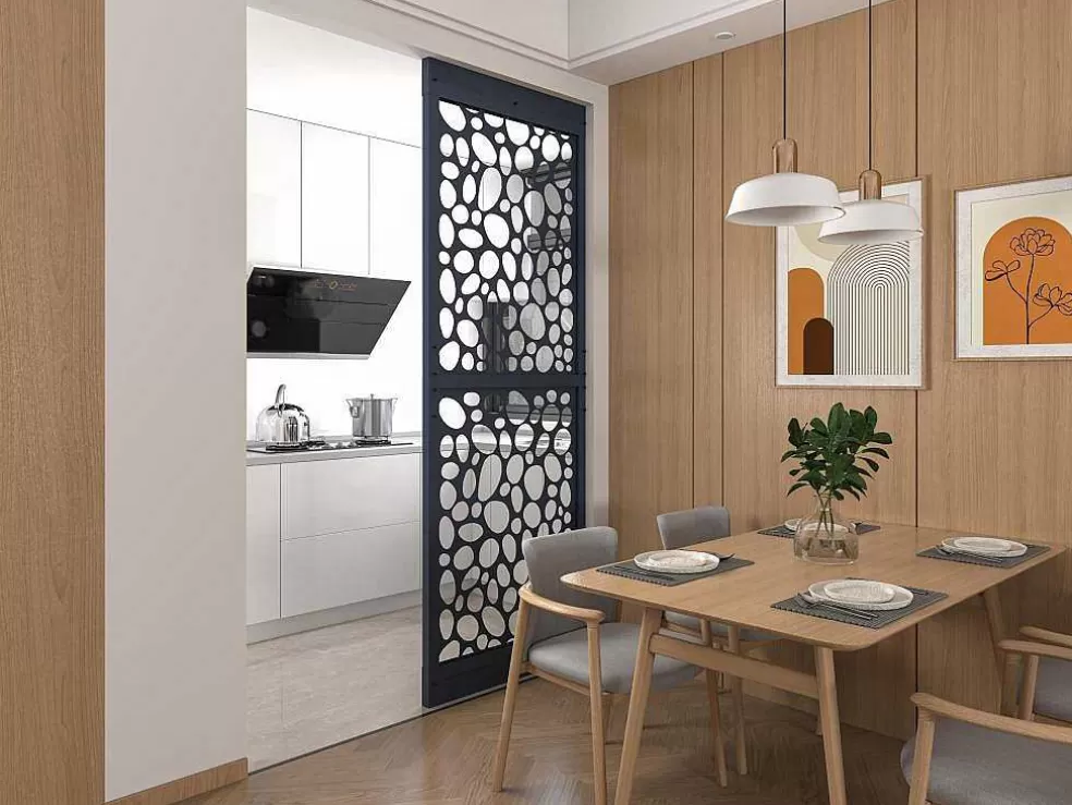 Outlet Scheidingswand Verzinkt Staal L88 X H245 Cm Antraciet - Verstelbare Hoogte - Tirodi Scheidingswand