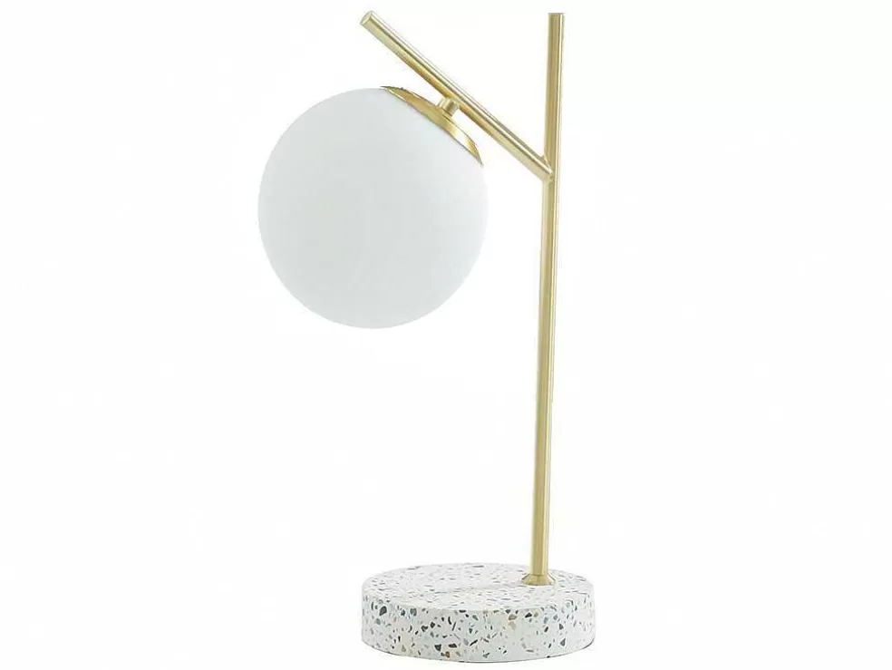 Online Schemerlamp Met Vintage-Stijl Lullaby - Sokkel Van Terrazzo - 23 X 15 X 38 Cm - Goudkleurig Lamp