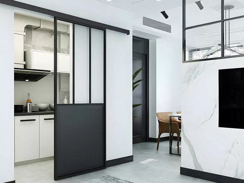 Cheap Schuifdeur In Gehard Glas - Mat Zwart - H205Cm X B73Cm - Artisto Schuifdeur