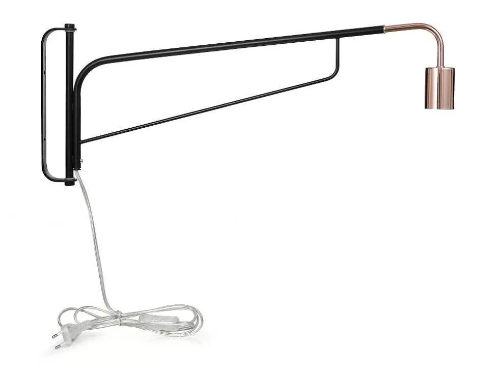 Flash Sale Set Van 2 Hangende Wandlampen - Metaal - L65 X D10 X H25 Cm - Zwart En Koperkleurig - Colwood. Wandlamp