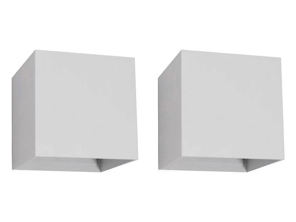 Clearance Set Van 2 Ledlampen In Aluminium - H10 Cm - Wit - Paisley Wandlamp