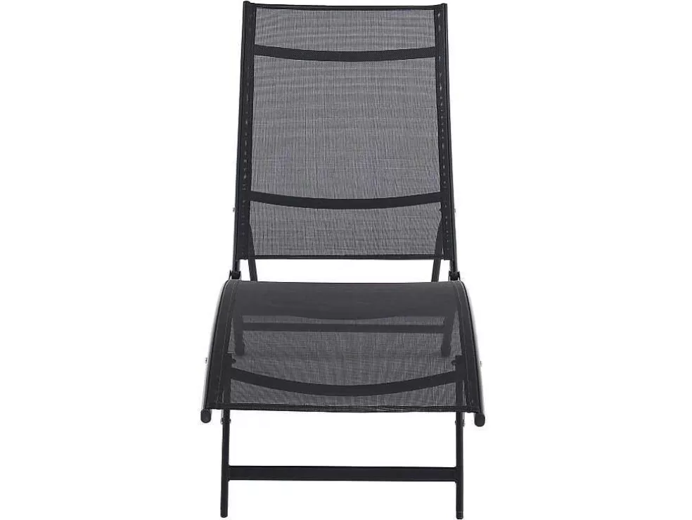 Flash Sale Set Van 2 Opstapelbare Ligstoelen Van Aluminium En Textileen - Zwart - Zensia Ligstoel