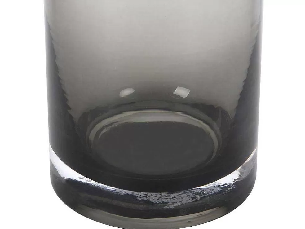 Clearance Set Van 2 Vazen Van Getint Glas - D25 X H30 Cm - Glas - Gerookt Grijs - Valoit Decoratieobject Voor Binnen