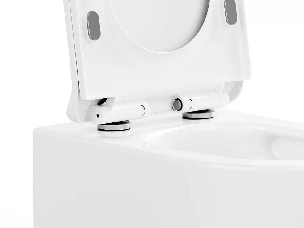 Cheap Set Voor Hang-Wc Met Decoratief Voorwandsysteem - Glanzend Wit - Javoine Hangend Toilet