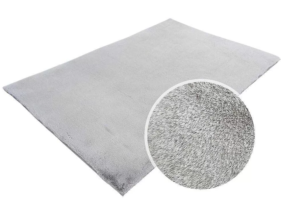 Clearance Shaggytapijt Met Bonteffect Bunny - 100% Polyester - 150 X 200 Cm - Grijs Tapijt Hoogpolig