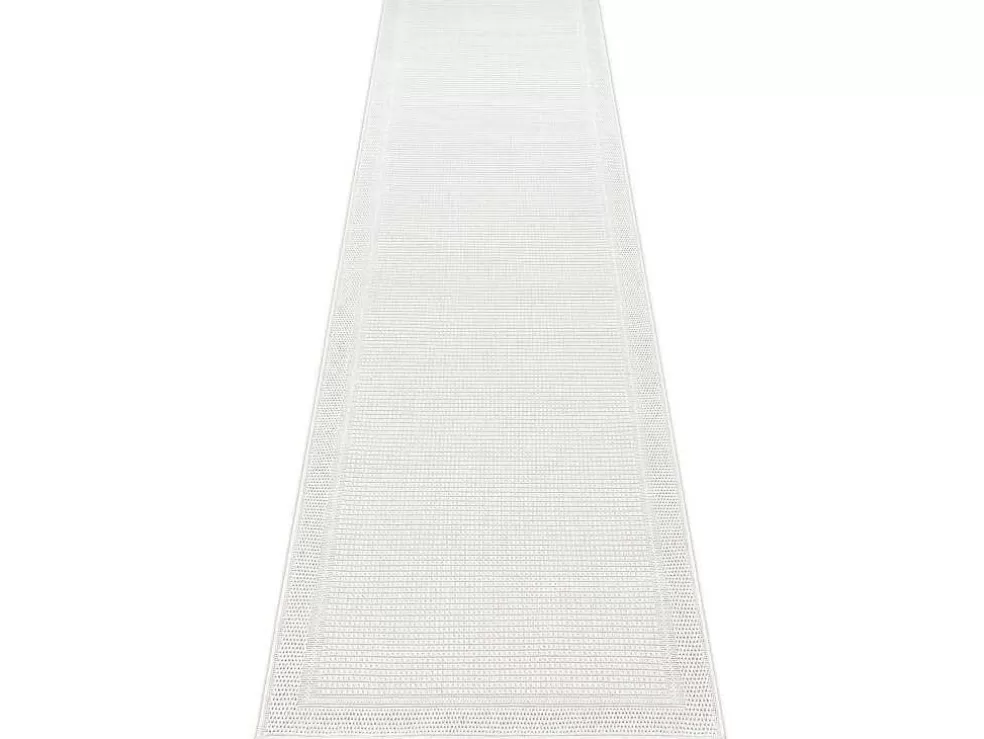 Discount Sisal Tapijt, Loper Timo 5979 Buitenshuis Kader Wit 80X300 Cm Tapijt Voor Buiten