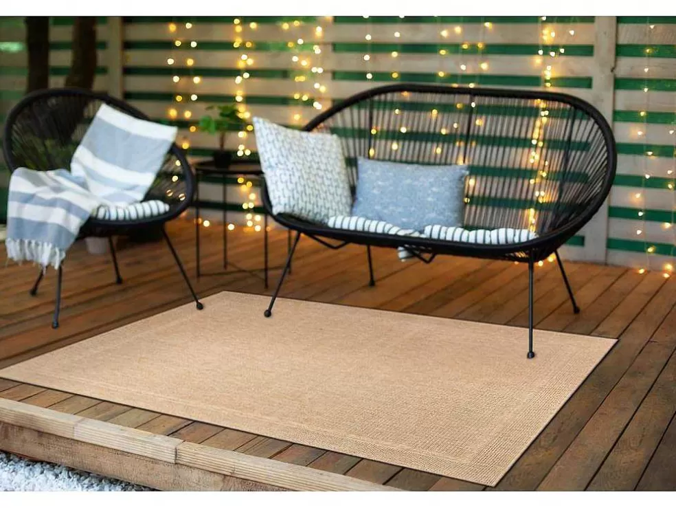 Discount Sisal Tapijt Timo 5979 Buitenshuis Kader Donker Beige 180X270 Cm Tapijt Voor Buiten