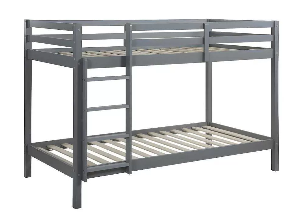Cheap Stapelbed Anicet Ii - 2 X 90X 190 Cm - Massief Grenen - Grijs + Matras Kinderbed Stapelbed