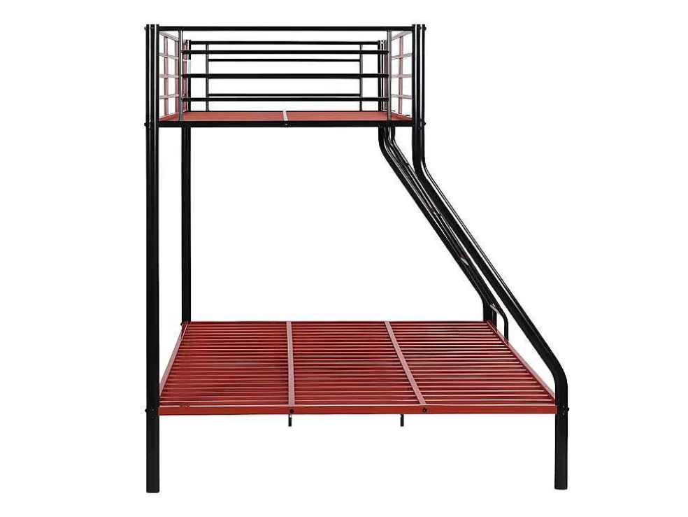 New Stapelbed Elevatio Iv - 90 En 140 X 190 Cm - Staal - Zwart En Rood Kinderbed Stapelbed