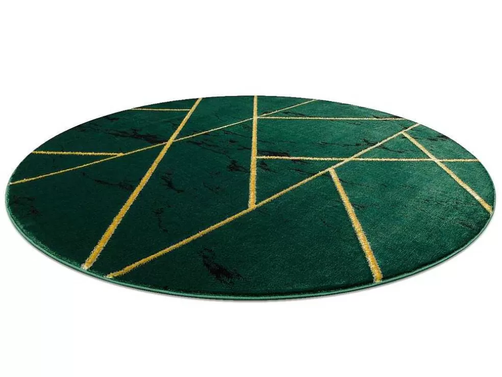 Discount Tapijt Emerald Exclusief 1012 Cirkel - Glamour, Stijlvol Marmer, Geome Cercle 200 Cm Tapijt Rond