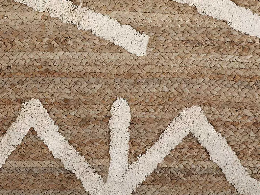 Hot Tapijt Van Handgeweven Jute En Katoen - 160 X 230 Cm - Naturelkleurig En Wit - Garland Woonkamertapijt
