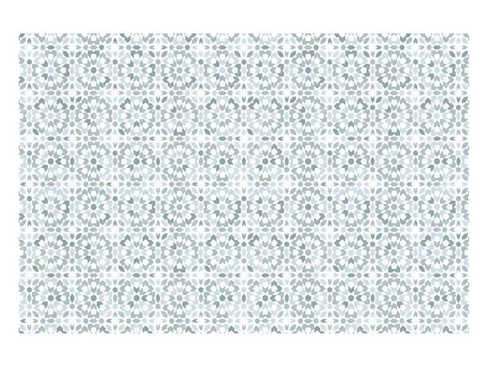 Fashion Tapijt Van Vinyl Met Cementtegeleffect - 120 X 180 Cm - Blauw En Wit - Princy Tapijt Van Vinyl