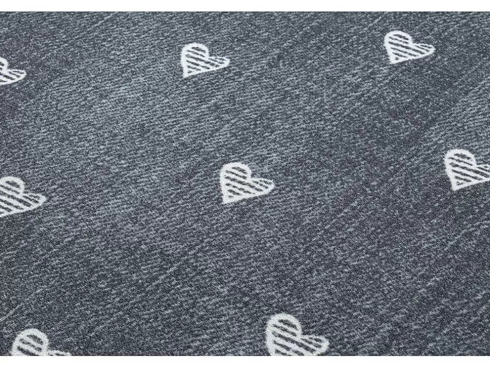 Flash Sale Tapijt Voor Kinderen Hearts Jeans, Gewreven Harten, Kinderen - Grijsk 100X150 Cm Kindervloerkleed