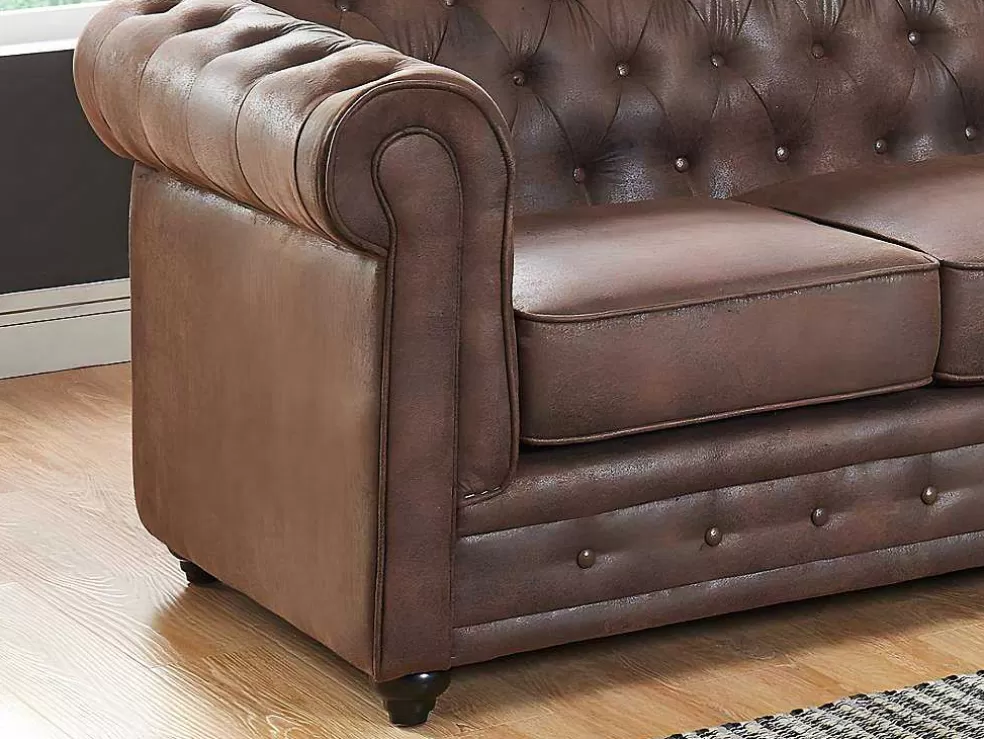 Online Tweezitsbank Chesterfield Van Microvezel Met Vintage Look 2En 3-Zitsbank